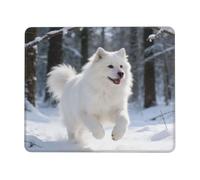 Dogs in the Snow Print Custom Animal MousePad, Desk Mat Rubber Base | Craft Playful Animal Art For Your Workspace, Bring Lively Fun To Office, Gaming And Study Desk Setup