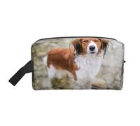 Dogs in The Water River Brown White Dogs PanielMakeup Trave Bag for Women,Cosmetic Large Capacity Organizer