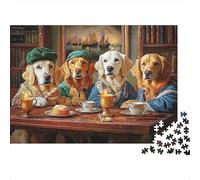 Dogs in Victorian Attire Jigsaw Puzzles Puzzles for Adults Kids. 1000 Piece Animal Whimsical Challenge Toy Educational Games Home Decoration for Educational Games Gifts 52x38cm/1000pcs