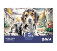 Dogs in Village Extreme Challenge Puzzle - 1000 PC Recycled Cardboard Jigsaw Beagle Close-up Impossible Hard for Decompression & Wall Decor, for Relaxation & Creative Gifts 38x26cm/1000pcs