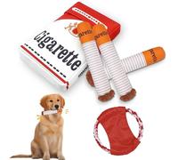 Dogs Interactive Toys, Cigarette Dog Toy, Plush Squeaky Toys With A Box, Dog Flying Disc Toy Natural Cotton Rope, Canvas Soft Frisbee Toy, for Training Playing Outdoor Indoor