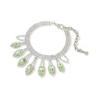Dogs Kingdom Sparkle Crystal Dog Cat Collar Necklace Accessorise Elegant Faux Big Diamond Charming Collar Necklaces,Green,M:10-12" Neck