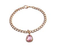 Dogs Kingdom Water Drop Jewel Necklace, Cute Cat Collar with Metal Chain, Adjustable Pet Necklace Accessary for Cat Small Dog Wedding Birthday Party,Pink,M:14"(35cm) Neck