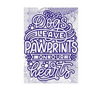 Dogs Leave paw Prints in Our Hearts Inspirational Quotes Fine Carving Stickers 50.4x71.1cm Easy Installation DarkBlue