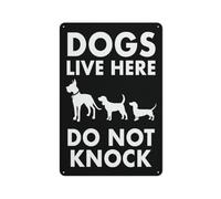 Dogs Live Here Do Not Knock Sign Sign, 8 X 12 Grade Reflective Sheeting Rust Free Aluminum, Weather Resistant, Waterproof, Easy To Mount