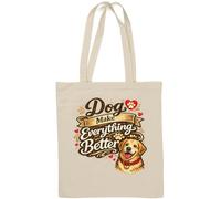 Dogs Make Life More Joyful Natural Cotton Tote Bag White