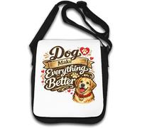 Dogs Make Life More Joyful Shoulder Bag White