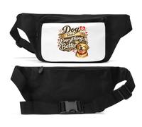Dogs Make Life More Joyful Unisex Waist Bag Black