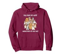 Dogs Make Me Happy Humans Make My Head Hurt - Dog Lover Pullover Hoodie