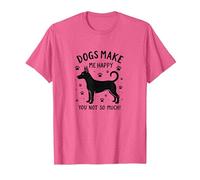 Dogs Make Me Happy, You Not So Much! Funny Pet Lover T-Shirt, Men, Pink Heather, 3X-Large