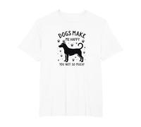 Dogs Make Me Happy, You Not So Much! Funny Pet Lover T-Shirt, Men's Big and Tall, White, 6X Tall