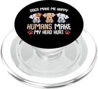 Dogs Makes Me Happy Cute Puppy Dog Pet Animal Lover Funny PopSockets PopGrip: Swappable Grip for Phones & Tablets PopSockets PopGrip for MagSafe