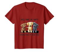Dogs Makes Me Happy Humans Make My Head Hurt T-Shirt T-Shirt
