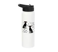 Dogs Midcentury Mid Century Retro Atomic Age Space Modern Stainless Steel Insulated Water Bottle