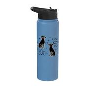 Dogs Midcentury Mid Century Retro Atomic Age Space Modern Stainless Steel Insulated Water Bottle