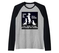 Dogs Mocking Humans Laughing at Our Problems Humor Raglan Baseball Tee