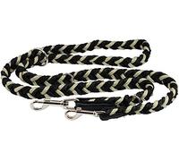 Dogs My Love 6 Way European Multifunctional Braided Dog Leash, Adjustable Schutzhund Lead 42"-68" Long 4 Sizes Beige (Small: 5/8" Wide)