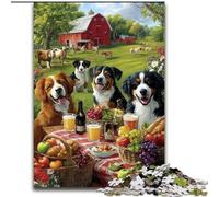 Dogs on A Picnic Jigsaw Puzzles for Teenagers 1000 Piece, Art Interesting Stress Reduction Wishlist with Santa Claus for Age 14 (50x75cm)