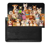 Dogs Passport Holder for Travel PU Leather Passport Book Card Holder Case Cute Passport Wallet Ultra Slim Passport Cover Passport Protector Case for Women Men