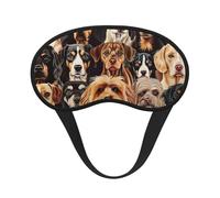 Dogs Pattern Print Adults Soft Washable Eye Mask for Light Blocking Nap Face Sleeping Travel Cover