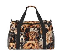 Dogs Pattern Print Ample Space Travel Duffle Bag Carry On Tote 19.7x13x10.2 in Stylish Tote for Gym