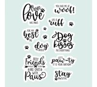 Dogs Paws Stamp for Card Making Love,Life is Well,Stay Pawsitive,Dogs Kiss Words Phrase Transparent Silicone Seal Stamping Stamp for Paper Crafting Handmade Crafts Scrapbooking Supplies Album Decor