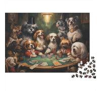 Dogs Playing Poker_4 1000 Piece Puzzles for Adults with No Reflection Colourful Jigsaws As A Brain Training Puzzle for Wall Decoration And Gifts 38x26cm/1000pcs