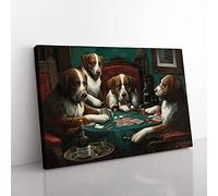 Dogs Playing Poker by Cassius Marcellus Coolidge Canvas Print 30x20 Inch