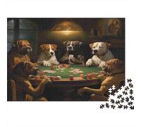 Dogs Playing Poker Jigsaw Puzzle for Adults 1000 Piece Jigsaw Puzzle Night Game Family Entertainment Mindfulness Gift 70x50cm/1000pcs