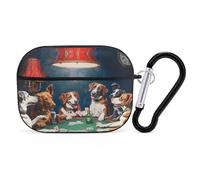 Dogs Playing Poker Printed Bluetooth Earbuds Case Colorful Wireless Headphones Covers Compatible With AirPods Pro 2