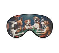 Dogs Playing Poker Printed Sleep Mask for Unisex Adult Soft Night Blindfold with Adjustable Strap
