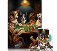 Dogs Playing Poker Puzzles for Adults Teens 1000 Pieces,Help The Brain Exercise Addictive Toys to Cultivate Patience Great Gift 50x75cm