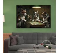Dogs Playing Tempered Glass Wall Art