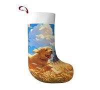 Dogs Running In The Fields Christmas Stocking – Festive Holiday Decor With Full-Print Design, Perfect For Christmas, New Year Gift-Giving