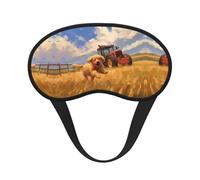 Dogs Running in The Fields Light-Blocking Sleeping Eye Mask – Ultra-Soft and Comfortable, Perfect for Travel, Camping, Shift Work, and Meditation with Adjustable Straps