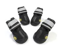 Dogs Shoes Slip Resistant Reflective Boots with Rubber Sole for Outdoor Walking Black