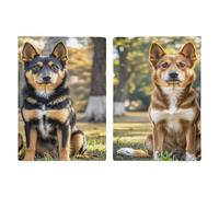 Dogs Sitting Together Passport Holder Leather Passport Wallet Cover Case Passport Protective Cover Cute Passport Book Holder Slim Credit Card Holder Travel Accessories for Women Men