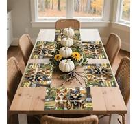 Dogs Sitting Together Placemats Heat Resistant Anti Slip Dining Table Place Mats Washable Linen Placemat Wipeable Placemat for Kitchen Art Placemats Easy to Clean