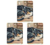 Dogs Sleeping in The House Car Air Freshener, 3 Pcs Square Hanging Air Freshener Cards, Long Lasting Fragrance Scented Cards for Car, Home, Office Black-style