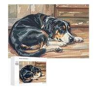 Dogs Sleeping in The House Puzzle for Adults Wooden Jigsaw Puzzle for Mother's Day Premium Puzzle with Unique Art Design Challenging Brain Teaser Birthday Gift for All Ages 1000 PCS