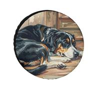 Dogs Sleeping in The House Spare Tire Cover, 26inch Oxford Wheel Protector Travel Accessories, Waterproof Dustproof Wheel Tire Covers for RV Jeep SUV Camper Truck