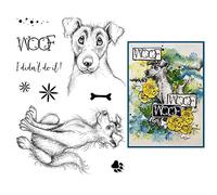 Dogs Stamps for Card Making DIY Scrapbooking Woof I Didn't Do It, Bone Transparent Silicone Seal Stamping Stamps for Paper Crafting Arts Crafts Scrapbooking Supplies Animals Clear Rubber Stamps