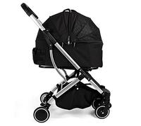 Dogs Strollers for Medium Small Dogs Upgraded 4 Wheel Pet Strollers Cat Strollers with Detachable Carrier Breathable Car Seat Large Capacity Net Loading (Black) (Black)