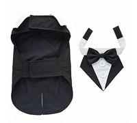 Dogs Tuxedo, Formal Dog Shirt Costume with Bow Tie, Retro Style for Small and Medium Dogs Cats, Suitable for Wedding Party Halloween Christmas Birthday (Black, XL)