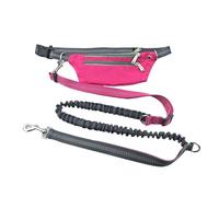Dogs Waist Pocket Hands Free Multi Function Dog Belt Running Elasticity Adjustable Waist Dog Leashes for Walking, Hiking, Training, Jogging(Red)