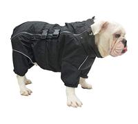 Dogs Waterproof Jacket, Lightweight Waterproof Jacket Reflective Safety Dog Raincoat Windproof Snow-proof Dog Vest for Pugs English French Bulldog American Pit Bull Black B-S