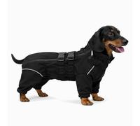 Dogs Waterproof Jacket, Lightweight Waterproof Jacket Reflective Safety Dog Raincoat Windproof Snow-proof Dog Vest for Corgis Dachshund Small Medium Large Dogs Black D-M