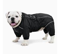 Dogs Waterproof Jacket, Lightweight Waterproof Jacket Reflective Safety Dog Raincoat Windproof Snow-proof Dog Vest for Pugs English French Bulldog American Pit Bull Black B-L