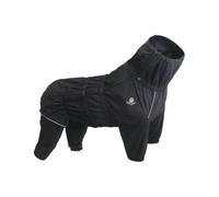 Dogs Waterproof Jacket, Small Medium Large Dog Raincoat, Waterproof Dogs Rain Jacket, Puppy Side Zipper Reflective Strip Leash Holes Elastic Rain Coats (Black, 3XL+)