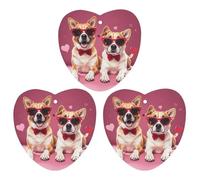 Dogs Wearing Sunglasses Car Air Freshener, 3 Pcs Love form Hanging Air Freshener Cards, Long Lasting Fragrance Scented Cards for Car, Home, Office Gray-style